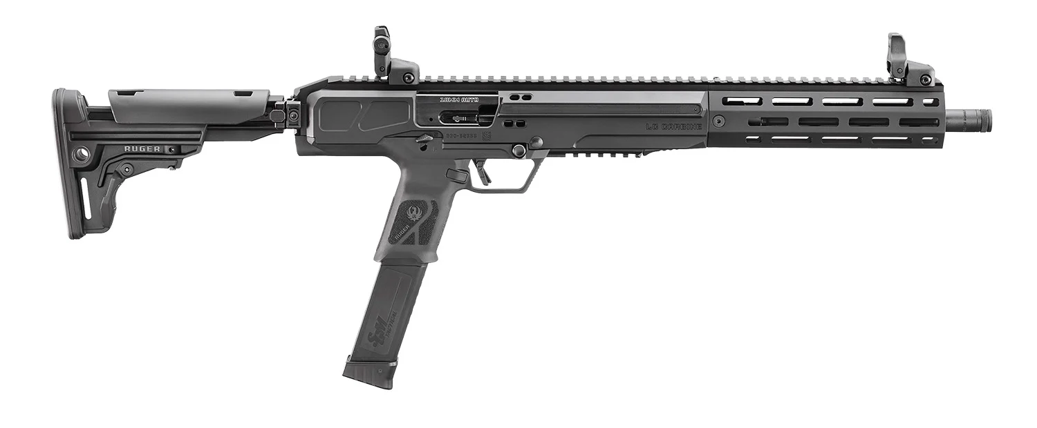 Ruger 19307 LC Carbine 10mm Auto 30+1 16.25" Black Anodized Threaded Barrel, Black Anodized Picatinny Rail Aluminum Receiver, M-LOK Handguard, Adj Folding Black Polymer Stock, Ambidextrous
