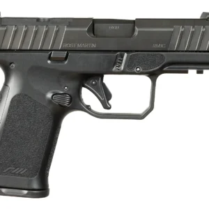 Rost Martin RM1CBLKOSP(COMP) RM1C  9mm Luger 17+1 4" Black Compensated Match Grade Barrel, Black Tenifer Optic Ready/Serrated Steel Slide, Black Polymer Frame w/Picatinny Rail, Textured Grip