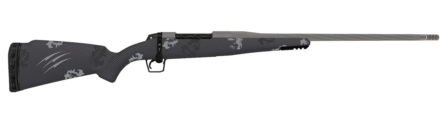 Fierce Firearms TWROG7PRC20GP Twisted Rogue 7mm PRC 20" Tungsten Cerakote Steel Threaded Barrel, Drilled & Tapped Steel Receiver, LR Negative Comb Phantom Camo Carbon Fiber Stock