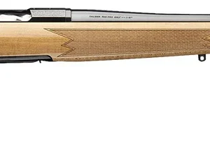 Browning 036080294 X-Bolt 2 Medallion 6.5 PRC 3+1 24" Blue Polished Threaded Barrel & Drilled & Tapped Carbon Steel Receiver, Fixed Gloss AAAA Maple Wood Stock, Radial Muzzle Brake