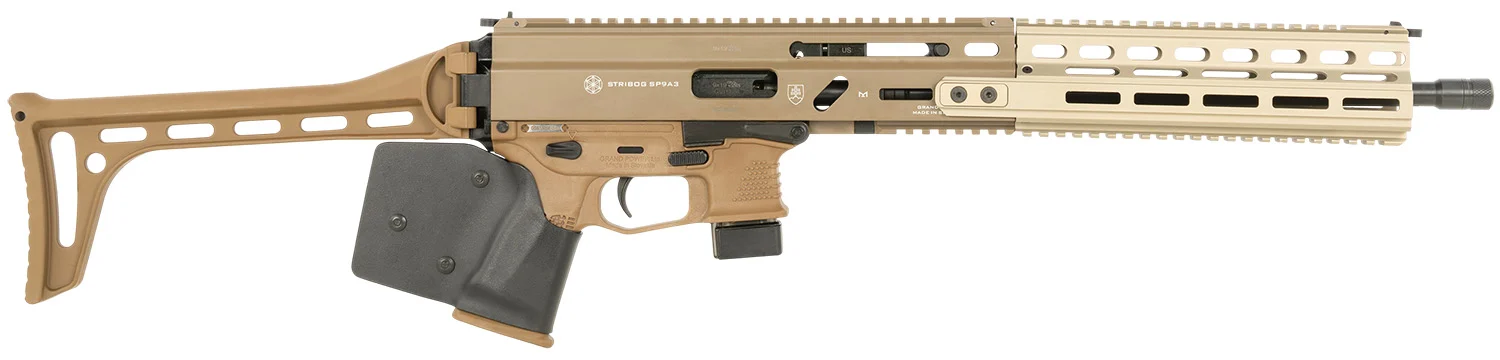 Grand Power 810091158173 Stribog SP9A3 *CA Compliant 9mm Luger 10+1 16" Flat Dark Earth
