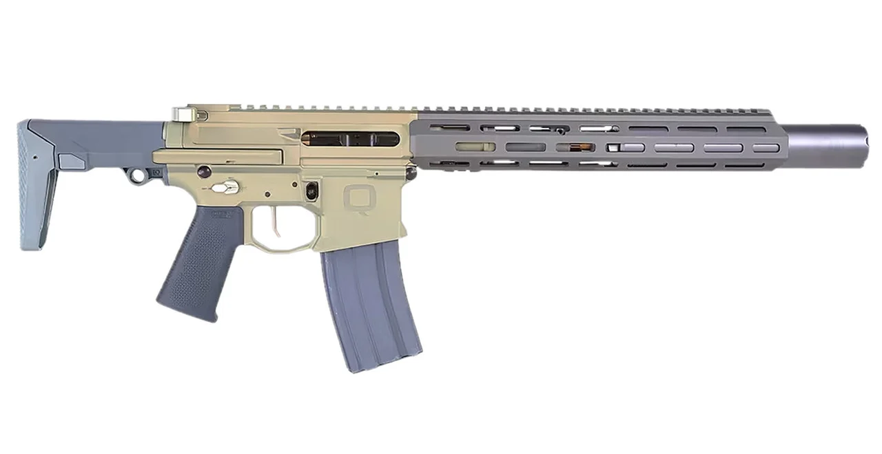 Q LLC HB-300BLK-7IN-HBSIL Honey Badger 300 Blackout 7" 1:5 Twist Short Barreled Rifle W/ Direct Thread HB Silencer Gray
