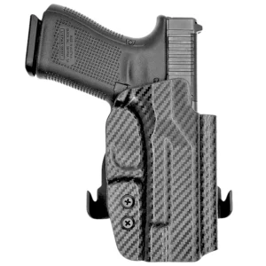 Rounded Gear GLK192332CFRHOWBPDL Paddle Holster OWB Black Carbon Fiber Kydex Fits Glock 19 Right Hand