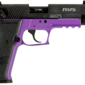 GSG GERG2213TFFLA FireFly 22 LR 13+1 4.90" Black Threaded Barrel, Aluminum Serrated Slide, Purple Aluminum Frame w/Picatinny Rail, Textured Grip