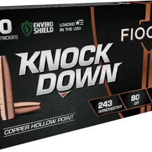 Fiocchi 243BHC Knock Down  243Win 80gr Copper Hollow Point 20 Per Box/10 Case