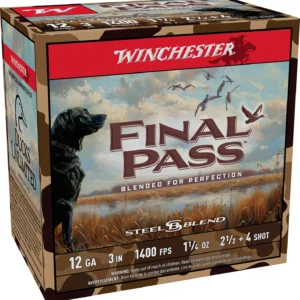Winchester Ammo FP123254 Final Pass  12Gauge 3" 1 1/4oz 2.5/4Shot 25 Per Box/10 Case