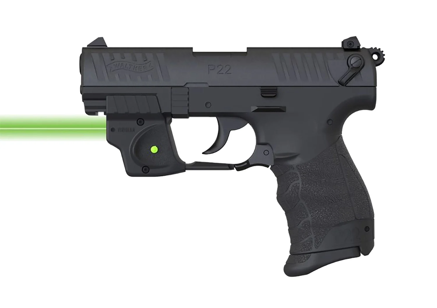 Viridian 9120097 E-Series Fits Walther P22 Green Laser Black Polymer Rail Mount Mount