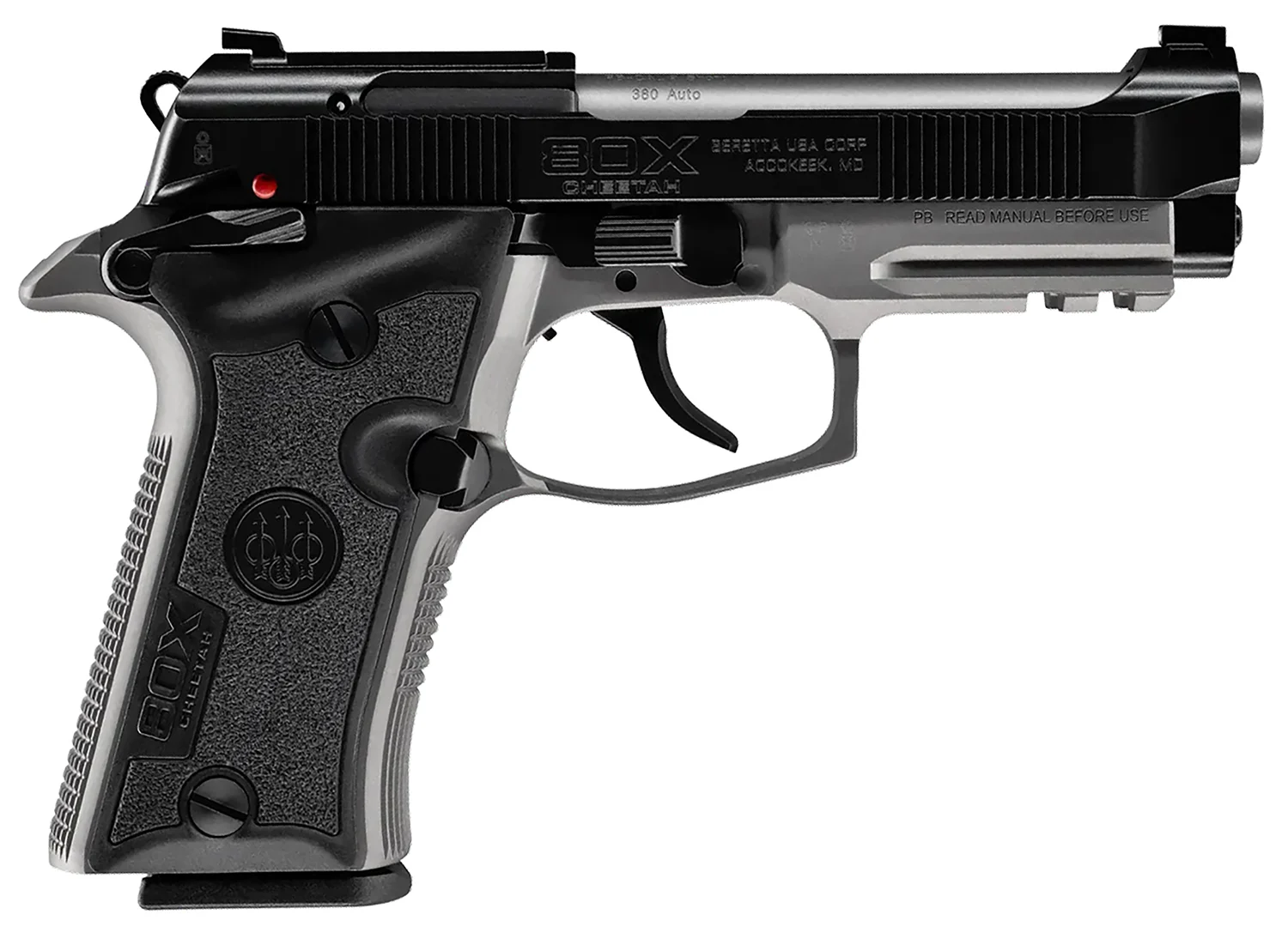 Beretta USA SPEC0716A 80X Cheetah Micro-Compact Frame 380 ACP 13+1 3.90" Stainless Barrel, Black Stainless Steel Optic Ready/Serrated Slide, Gray Aluminum Frame w/Picatinny Rail, Black Vertec Grip