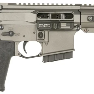 Patriot Ordnance Factory 2173 P15 Constable 5.56 NATO 30+1 10.50" M-LOK Handguard, Tungsten Cerakote Aluminum Receiver w/Picatinny Rail, Black Polymer MFT Blade Stabilizer, MFT Grip