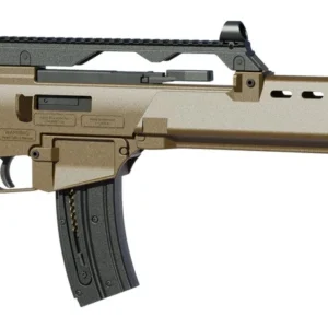 HK 81001322 G36  22 LR 10+1 18.13" Black Barrel w/Flash Suppressor, Flat Dark Earth Receiver w/Picatinny Rail, Flat Dark Earth Folding Synthetic Stock, Polymer Grip