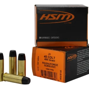 HSM 45C10N   45Colt Subsonic 400gr Hard Cast Long Flat Nose 20 Per Box/20 Case