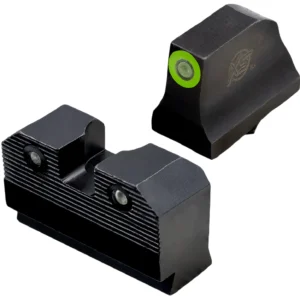XS Sights GLR204P6G R3D 2.0 Night Sight Set Green Tritium Front/Black Oxide Frame, Compatible w/Glock