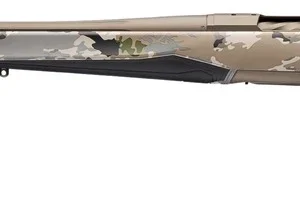 Browning 036125229 X-Bolt 2 Speed Full Size 300 Win Mag 3+1 26" Smoked Bronze Cerakote Fluted Threaded Barrel & Steel Drilled & Tapped Receiver, Ovix Camo w/Black Overmold Adj Vari-Tech Synthetic Stoc