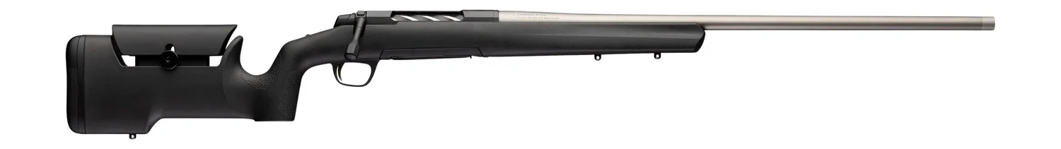 Browning 036120294 X-Bolt 2 Special Max LR Full Size 6.5 PRC 3+1 24" Matte Stainless Heavy Sporter Threaded Barrel, Matte Stainless Stainless Steel Drilled & Tapped Receiver, Black Adjustable Max Synt