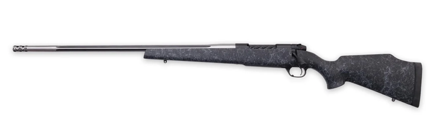 Weatherby MAM01N7MMPL8B Mark V Accumark Full Size 7mm PRC 3+1 26" Spun Stainless w/Graphite Black Cerakote Fluted Threaded Barrel, Graphite Black Cerakote Steel Drilled & Tapped Receiver, Matte Black