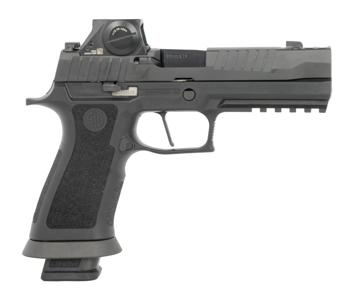 Sig Sauer 320XF9MODRXSL P320 M.O.D. Full Size 9mm Luger 21+1 3.90" Black Barrel, Matte Black DLC Stainless Steel Ported/Serrated w/Optic Slide, Black Stainless Steel Frame w/Picatinny Rail ,M.O.D. X F