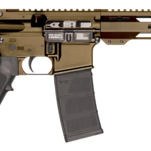 Patriot Ordnance Factory 02540 P-15  Sports South Exclusive 5.56 NATO 30+1 10.50" Black Threaded Barrel, Burnt Bronze Cerakote Aluminum Receiver w/Picatinny Rail, M-LOK Handguard, Black Polymer SB Tac