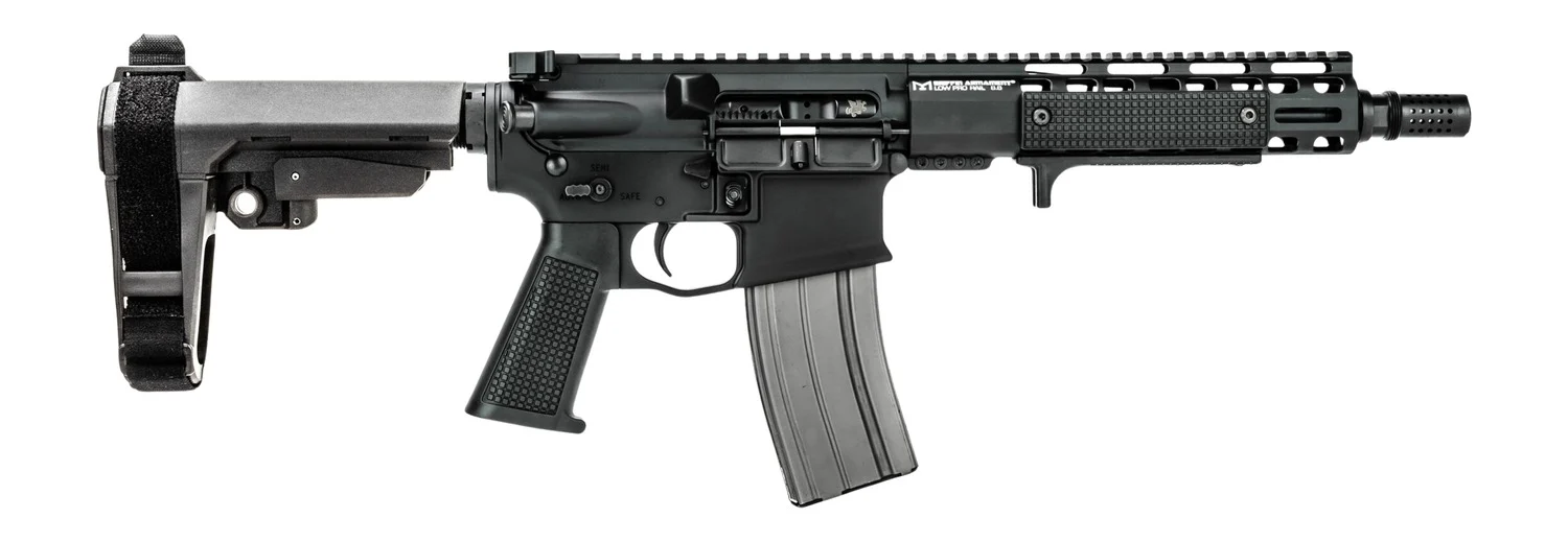 Griffin Armament MK2PSD30095P-W MK2 PSD 300 Blackout 9.50" Threaded Barrel, Black Anodized Aluminum Receiver w/Picatinny Rail, M-LOK Handguard, Black Polymer SBA3 Brace, Black A3 Grip, Ambidextrous
