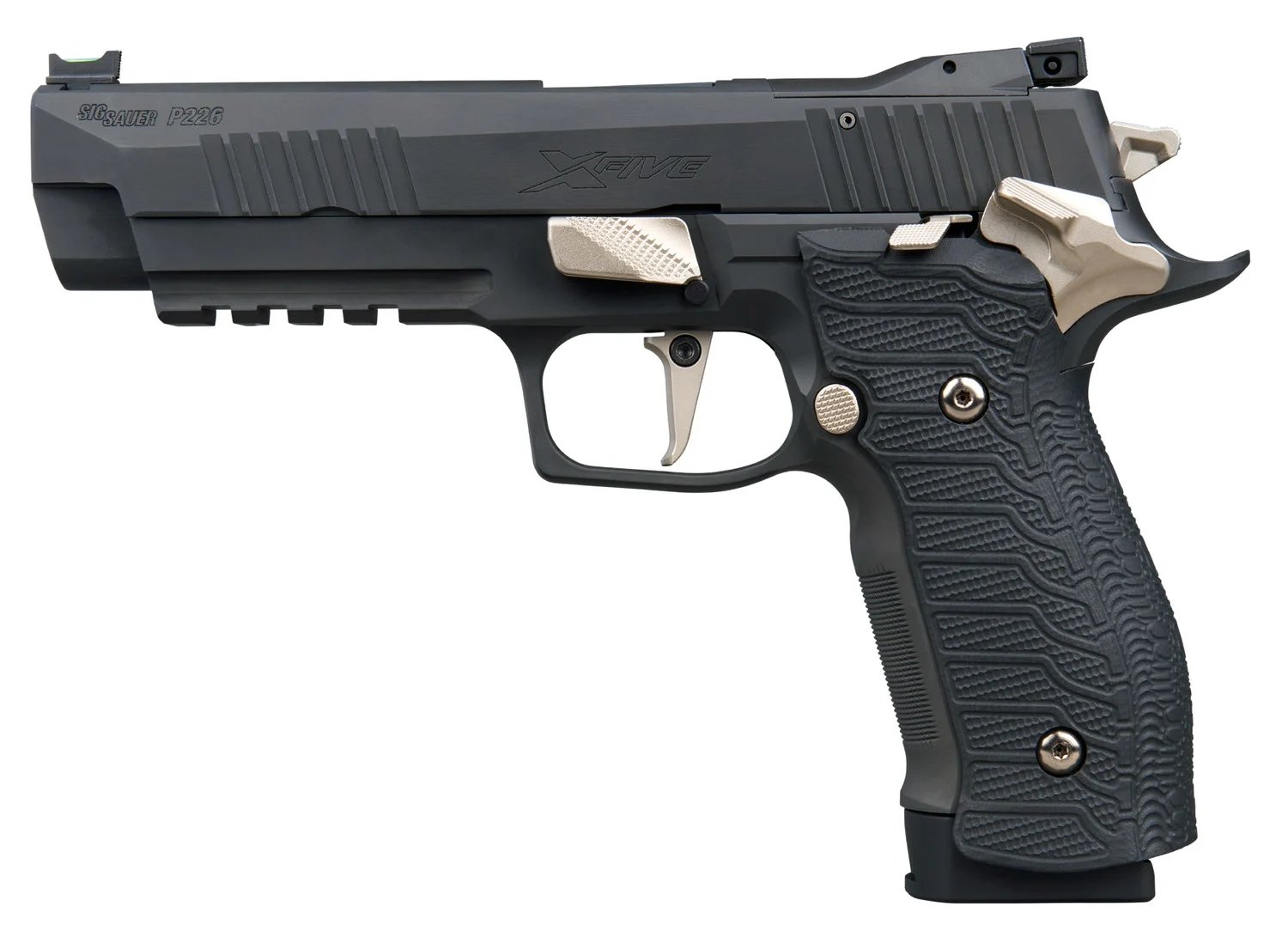 Sig Sauer 226X59NMRSAO10 P226 XFive Nightmare Full Size Frame 9mm Luger 10+1 5" Bull Barrel, Black Nitron Stainless Steel Optic Ready/Serrated Slide & Frame w/Beavertail & Picatinny Rail, Custom Hogue