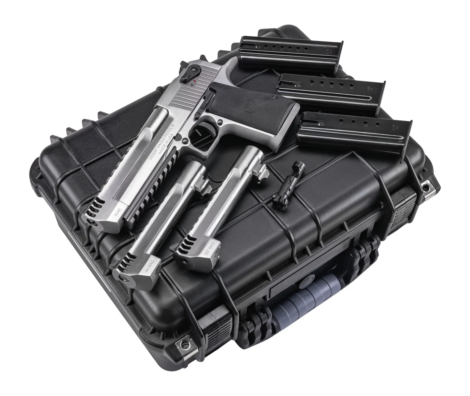 Magnum Research DEXIX6SRMB Desert Eagle Mark XIX Component System Full Size 9+1 357 Mag/8+1 44 Mag/7+1 50 AE 6" Integral Muzzle Brake/Picatinny Rail Stainless Steel Barrel, Serrated Slide, Frame w/Be