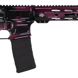 Shark Coast Tactical SCC02119ABKCH Anime-15  5.56 NATO 30+1 16" Black Nitride Threaded Barrel, Black Cherry Cerakote Aluminum Receiver w/Picatinny Rail, M-LOK Handguard, Magpul Collapsible Black Polym