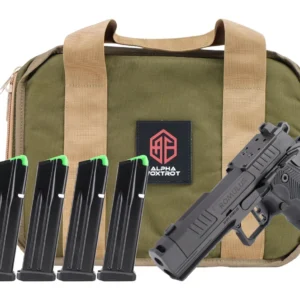 Alpha Foxtrot AA39X1QIG-XDBK20-PROM AF1911 Romulus Promo Compact Frame 9mm Luger 20+1 3.50" Black DLC Threaded Compensated Barrel, Black DLC Stainless Steel Optic Ready/Serrated Slide & Frame w/Beaver