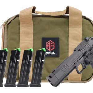 Alpha Foxtrot AA39X1CIG-XDBK20-PROM AF1911 Romulus Promo 9mm Luger 20+1 4.25" Black Bull Ramped Compensated Barrel, Polished DLC Stainless Steel Optic Ready/Serrated Slide & Frame w/Beavertail & Picat