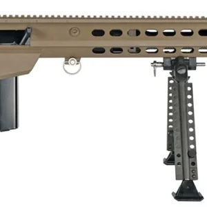 Barrett 20186 M107A1  50 BMG 10+1 20" Fluted Barrel, Flat Dark Earth Receiver w/Picatinny Rail, M-LOK Handguard, QD BiPod Forend, Black Polymer Grip