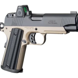 Ed Brown  Special Forces Commander SOCOM w/Optic 45 ACP 7+1 4.25" Black Nitride Barrel, Black Gen4 Stainless Steel Serrated w/Optic Slide, Flat Dark Earth Gen4 Stainless Steel Frame w/Accessory Rail,