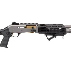Panzer Arms PAM4NCSGGTMFSS M4 Pro AI 12 Gauge Semi-Auto 3" 5+1 18.50" Gray Ported Barrel, Gray w/ Gold Titanium Accents Aluminum Receiver w/Picatinny Rail, Skeleton Stock