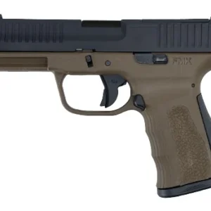 FMK FMKG49TBB G3 Full Size Frame 9mm Luger 14+1 4.50" Polished Threaded Barrel, Black Carbon Steel Optic Ready/Serrated Slide, Burnt Bronze Polymer Frame w/Accessory Rail, Textured Grip