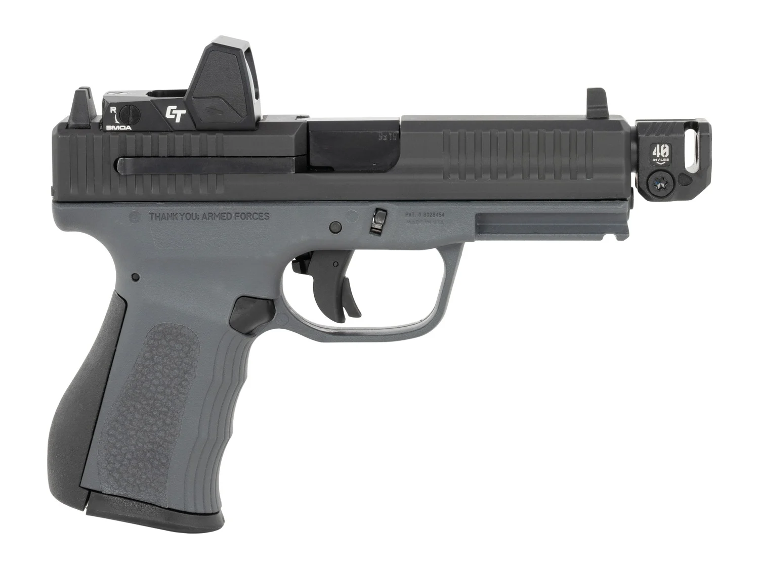 FMK FMKG39DGSTR G3 Strike Compact Frame 9mm Luger 17+1 4.50" Threaded Barrel, Serrated w/Optic Slide, Dark Gray Polymer Frame w/Accessory Rail, SI Seeker Red Dot