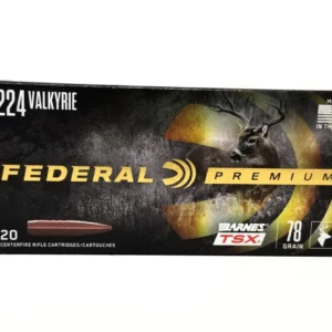 Federal 224 Valkyrie Ammunition P224VLKBTSX1 78 Grain Triple-Shock X Bullet 20 Rounds