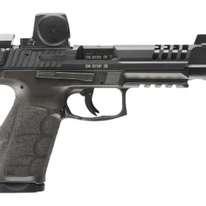 HK 81001373 VP9 A1 L w/Optic Full Size 9mm Luger 15+1 5" Black Steel Barrel & Long/Lightening Cut w/Vortex Defender ST Slide, Black Polymer Frame w/Picatinny Rail, Interchangeable Backstrap Grip, Ambi