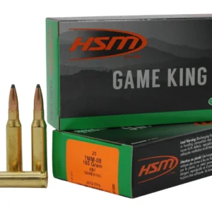 HSM 7MM088N Game King  7mm-08 Rem 150 gr Sierra GameKing Spitzer Boat Tail 20 Per Box/ 25 Case