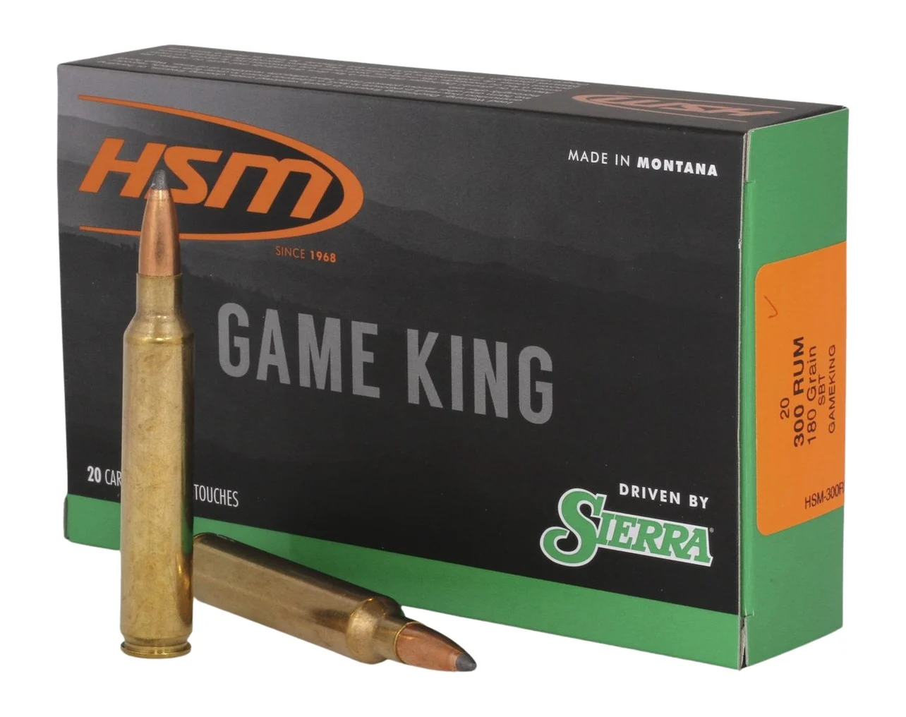 HSM 300RUM13N Game King 300 RUM 180 gr Sierra GameKing Spitzer Boat Tail 20 Per Box/ 20 Case