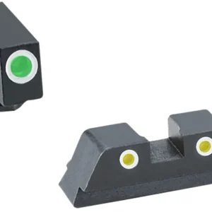TruGlo TG231G1AW Tritium Pro White Outline Tritium Front/Green Tritium Rear/Black Nitride Fortress Frame,Compatible w/Glock 42/43/43X/48 Except MOS, Front Post/Rear Dovetail Mount