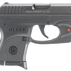 Ruger 3752 LCP w/Laser 380 ACP 6+1 2.75" Black Steel Barrel, Black Oxide Serrated Steel Slide, Black Polymer Frame, Black Polymer Grip, Viridian E-Series Red Laser