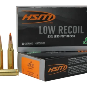 HSM 7MM0810N Low Recoil  7mm-08 Rem 140 gr Orange Polymer Tip 20 Per Box/ 25 Case