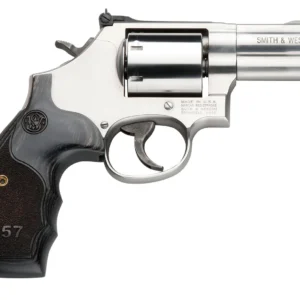 Smith & Wesson 150853 Model 686 Plus 357 Mag 7rd Shot 3" Satin Stainless Steel Barrel, Cylinder & Frame, Black/Silver Custom Wood Grip