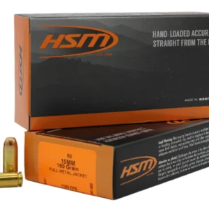 HSM 10MM2N Training  10mm Auto 180 gr Full Metal Jacket 50 Per Box/ 20 Case