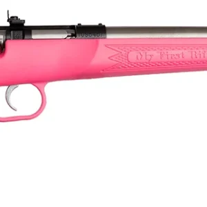 Crickett KSA2221 Youth  22 LR 1rd 16.12" Stainless Single Shot Barrel, Blued Stainless Steel Receiver, Pink Fixed Synthetic Stock, Right Hand