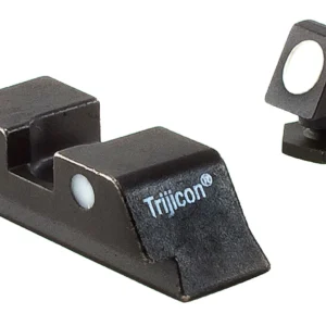Trijicon 600234 Bright & Tough Steel Sights  Black White Dot Front Sight-Black White Dots Rear Sight-Glock 17 MOS/19 MOS/34 MOS (No Tritium) Standard Frame