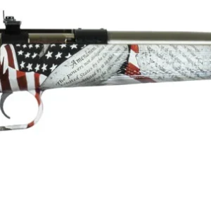 Crickett KSA3168 Youth  22 LR 1rd 16.12" Stainless Steel Barrel, Fixed Front/Adjustable Rear Peep Sights, American Flag/Amendment Synthetic Stock w/11.5" LOP, Rebounding Firing Pin Safety