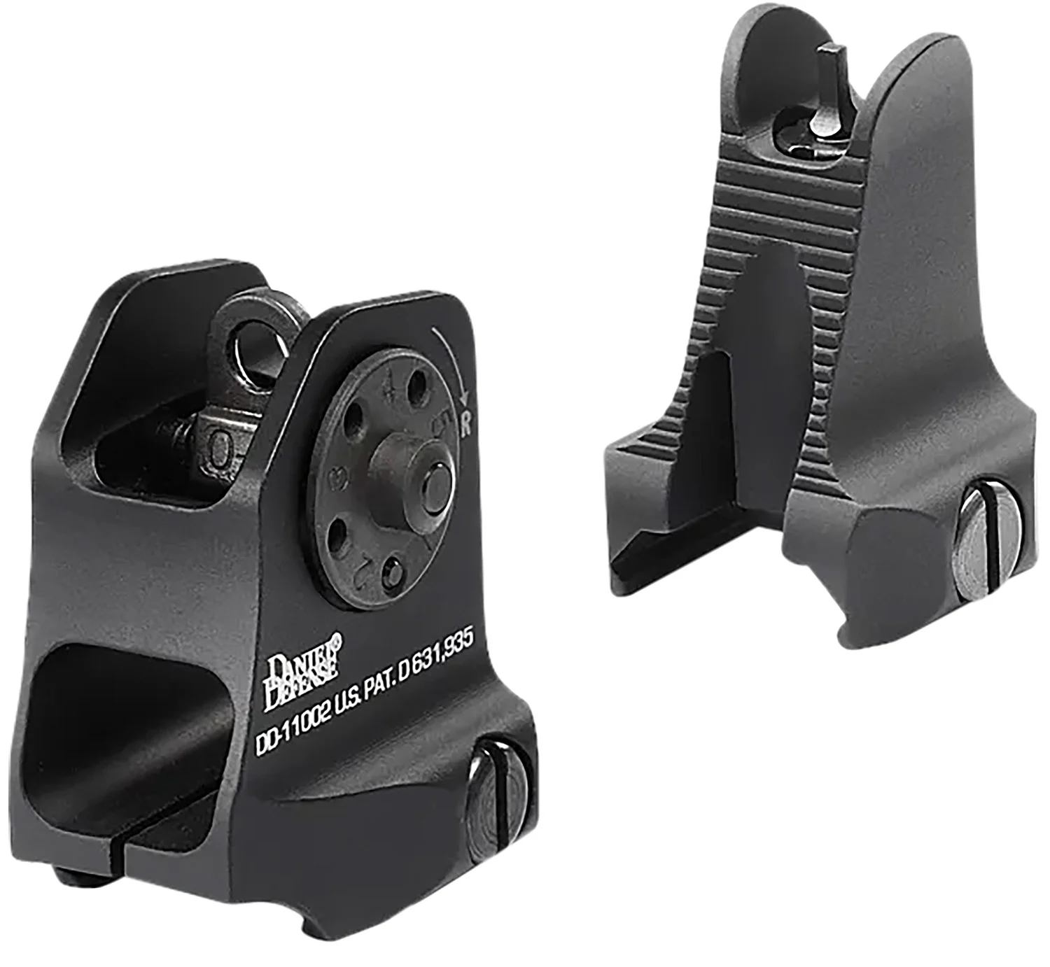 Daniel Defense 1908809116 AR-15 Iron Sight Set Black Hardcoat Anodized Fixed Front & Rear Sight