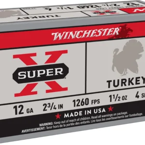 Winchester Ammo X12MT4 Super X Magnum Turkey 12Gauge 2.75" 1 1/2oz Copper Plated 4Shot 10 Box/10 Case
