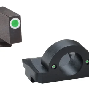 AmeriGlo GL126 Ghost Ring Sight Set for Glock  Green Tritium White Outline Front Sight-Green Tritium Rear Sight