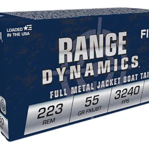 Fiocchi 223A Range Dynamics  223Rem 55gr Full Metal Jacket Boat Tail 50 Per Box/20 Case