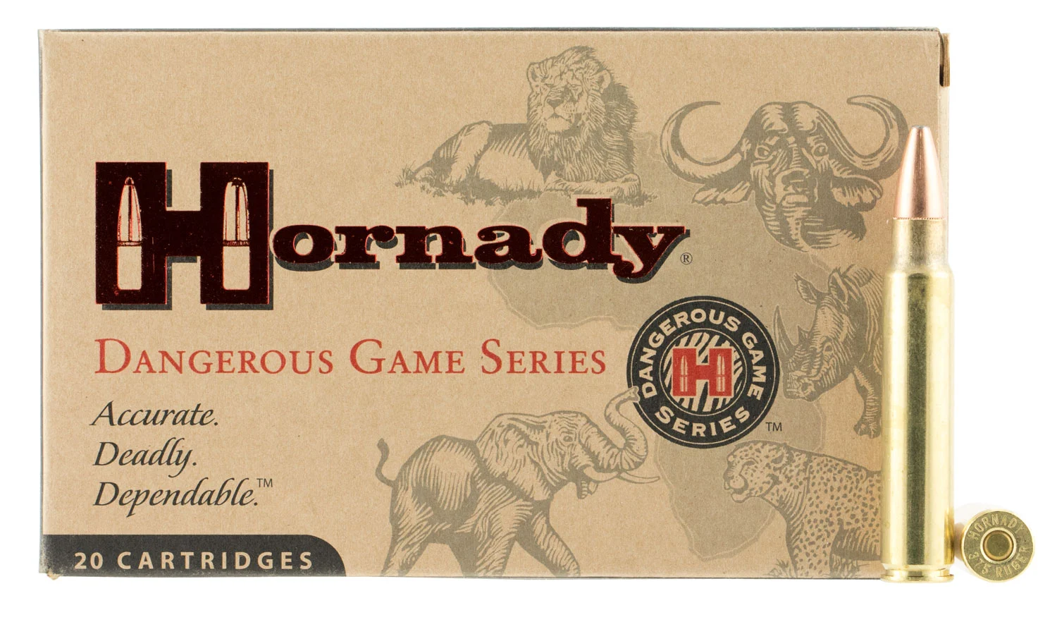 Hornady 8232 Dangerous Game 375Ruger 300gr Dangerous Game Solid 20 Per Box/6 Case