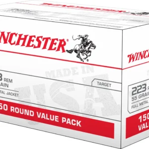 Winchester Ammo W223150 USA  223Rem 55gr Full Metal Jacket 150 Per Box/4 Case *Value Pack